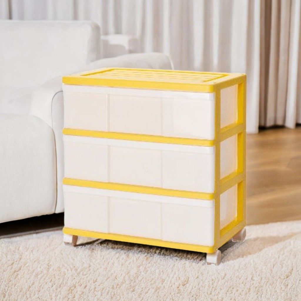 新品 収納ケース 引き出し プラスチック ワイド チェスト 3段 幅60cm