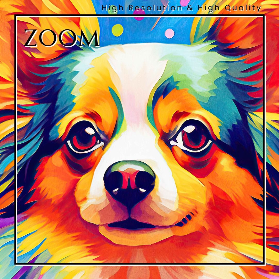 Heavenly Life（天ノ国） 最新 - パピヨン犬 No.4】ジークレー版画＊名