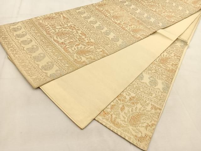 平和屋着物○龍村美術織物 たつむら 六通柄 本袋帯 洋花