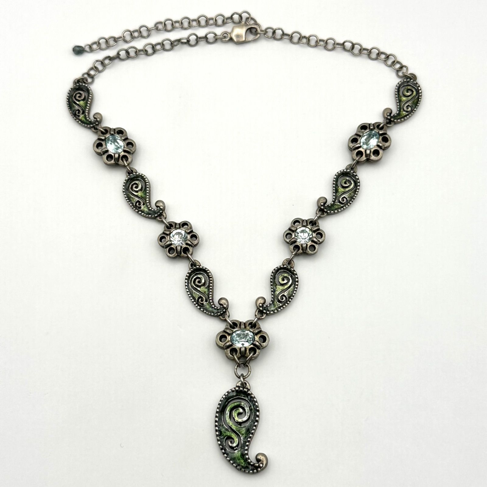 希少・良品】BABYLONE Paris バビロン ネックレス ペイズリー ビジュー 