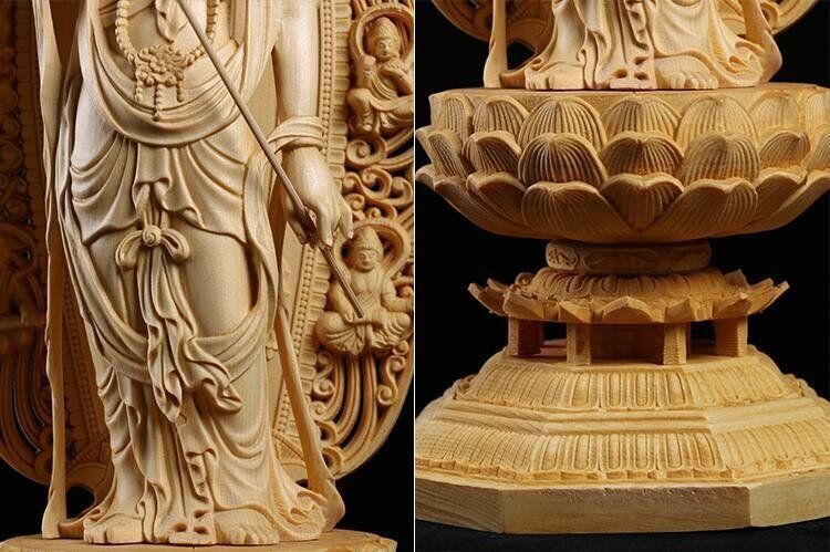 木彫り 仏像 送子観音菩薩立像 彫刻 一刀彫 天然木檜材 仏師で仕上げ 木彫り 仏像 送子観音菩薩立像 彫刻 一刀彫 天然木檜材 仏師で仕上げ