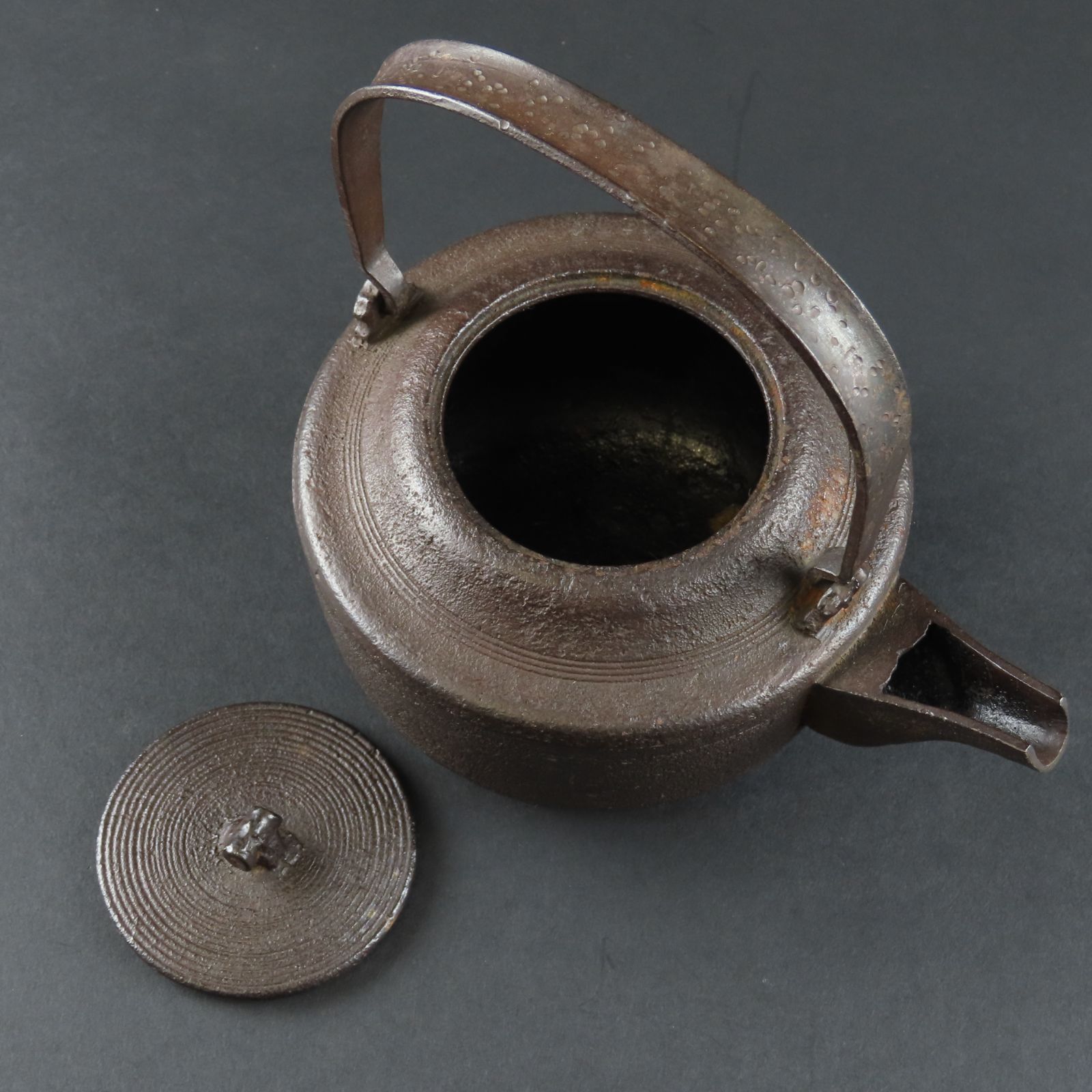 01s01 山本閑浄 真作保証 有名作家 銚子 高さ16cm 在銘 共箱/茶釜 鉄瓶