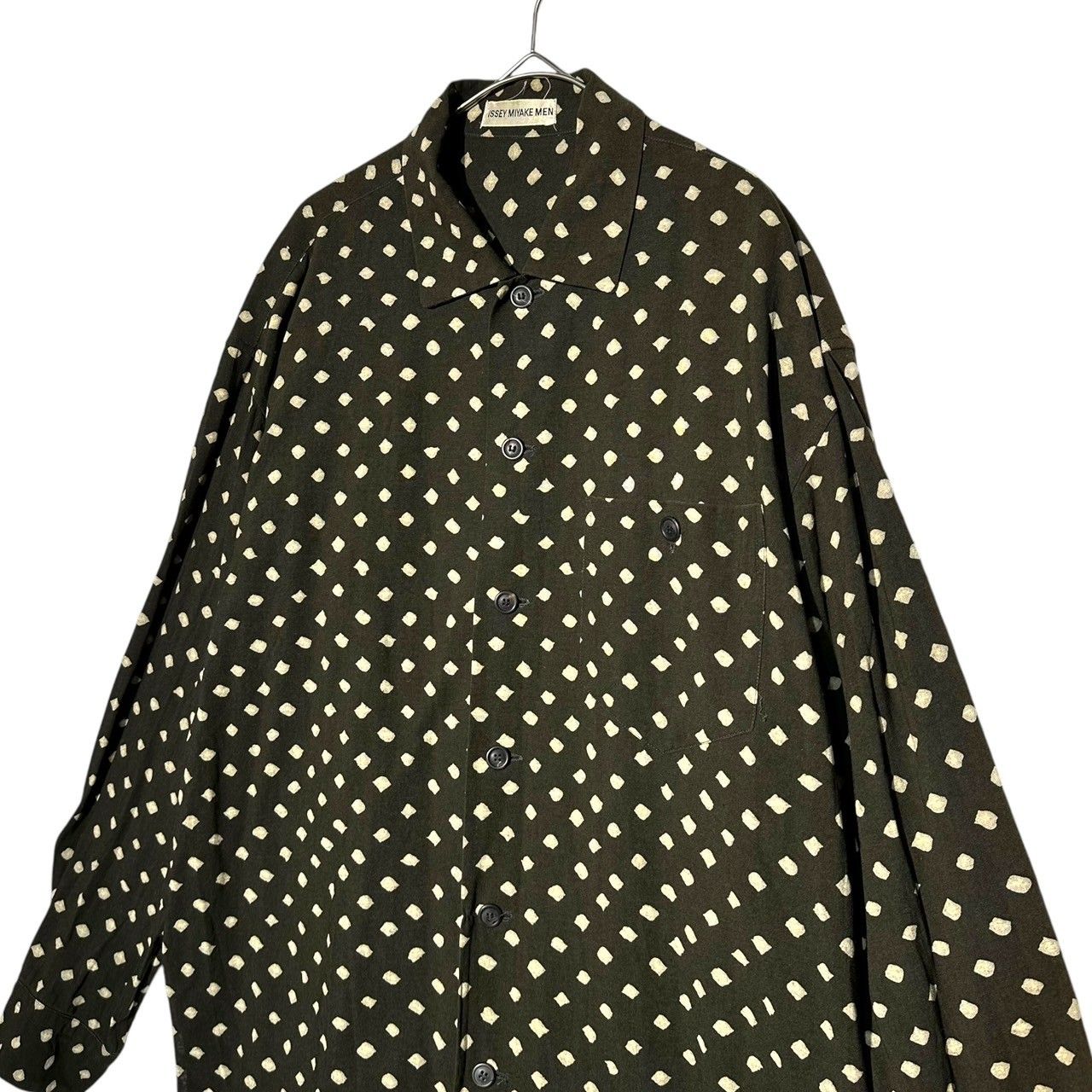 ISSEY MIYAKE / 長袖シャツ/2/コットン/BLK/総柄/ME01F ISSEY MIYAKE 総柄 長袖シャツ 蛍光 2 【公式通販】