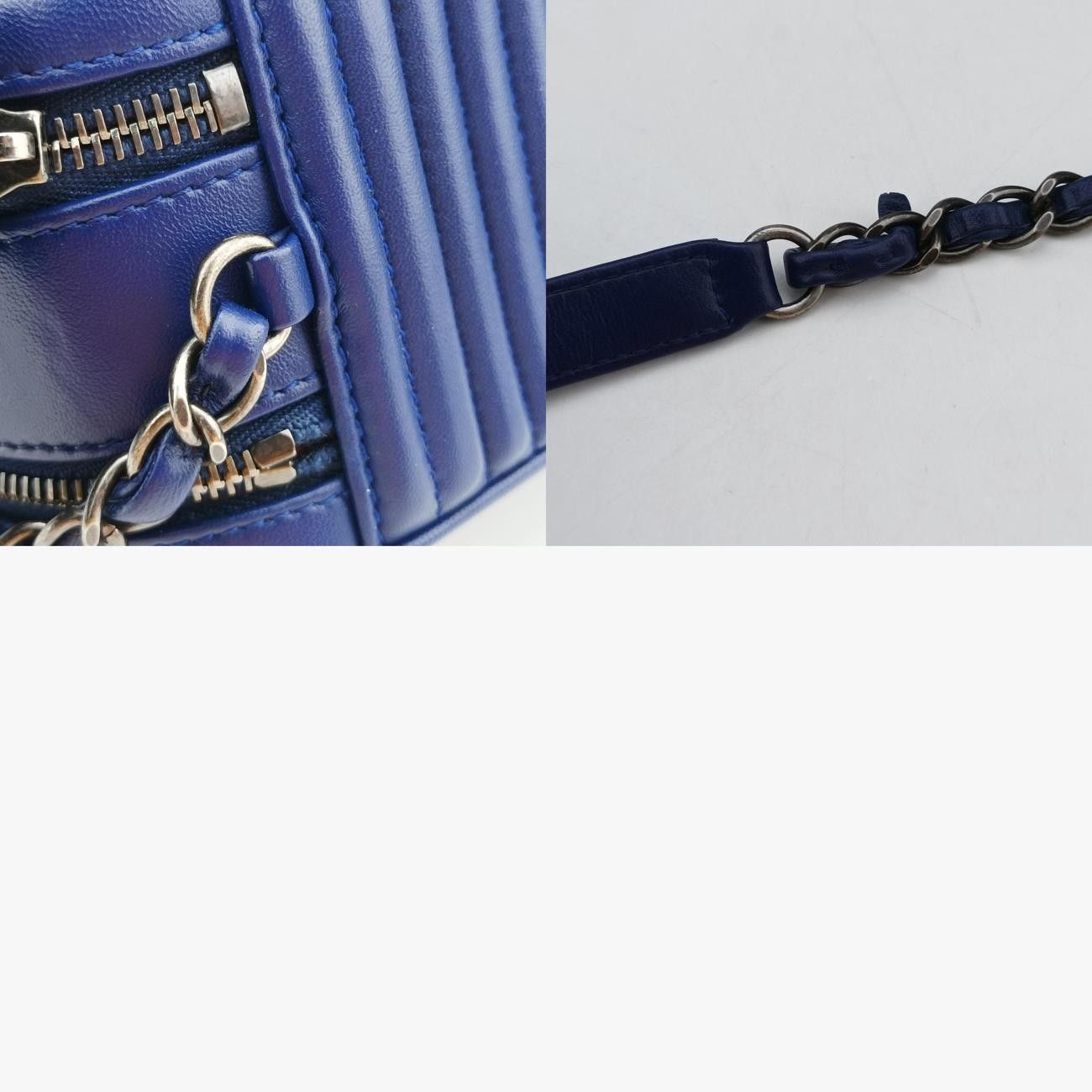 シャネルChanelココボーイ カメラケースブルーラムスキンA9265620612511