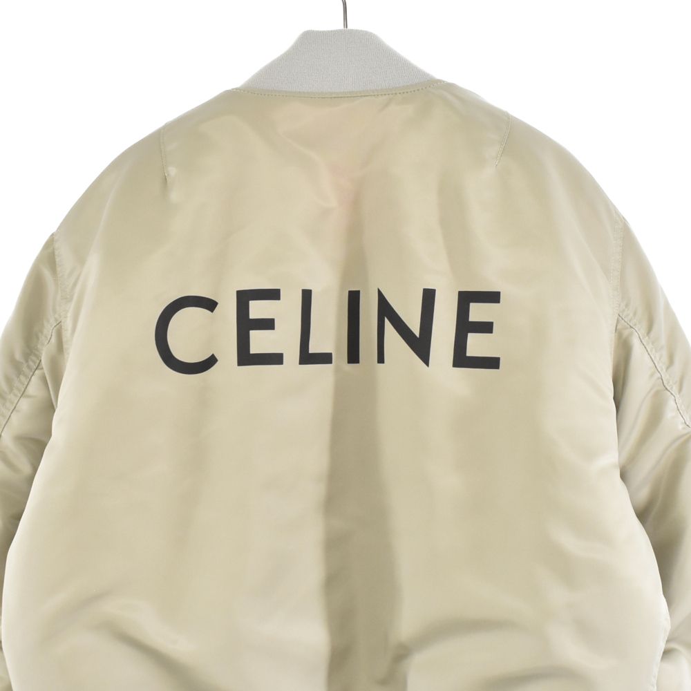 CELINE (セリーヌ) 21AW Loose Bomber Jacket In Nylon Twill ナイロンツイルルーズ ボンバー ジャケット  ライトグレー/オレンジ 2W426889O - メルカリ