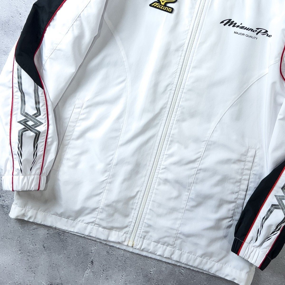 Mizuno Pro - ミズノプロ メンズ M ウインドブレーカー ナイロン ジャケット 白 野球 MIZUNO Pro ミズノプロ ウインドブレーカー ナイロンジャケット