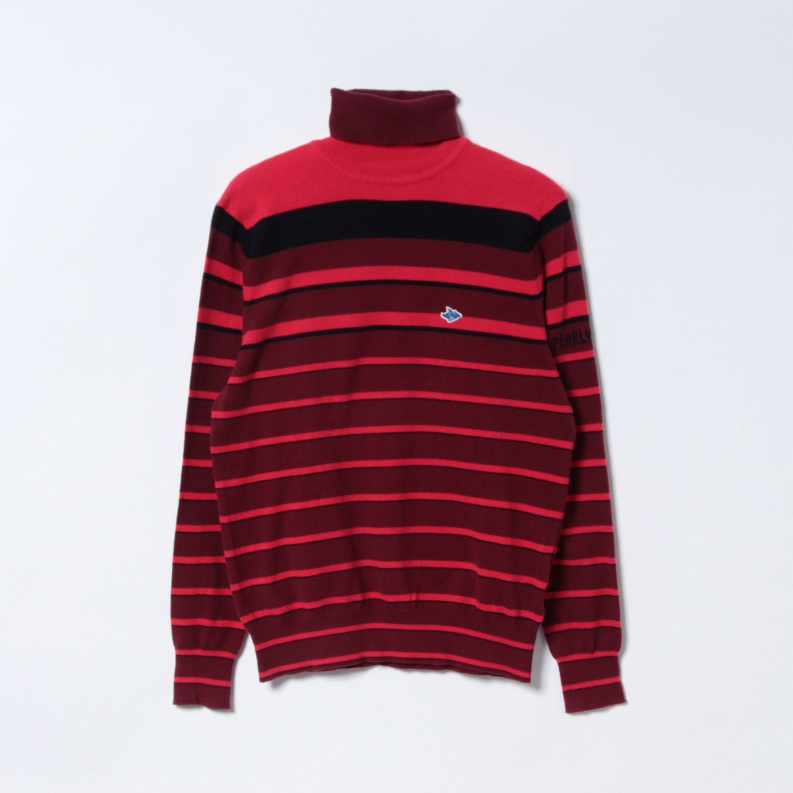 【認定リユース品】カシミヤタッチコットン　ボーダー　タートルネックニット