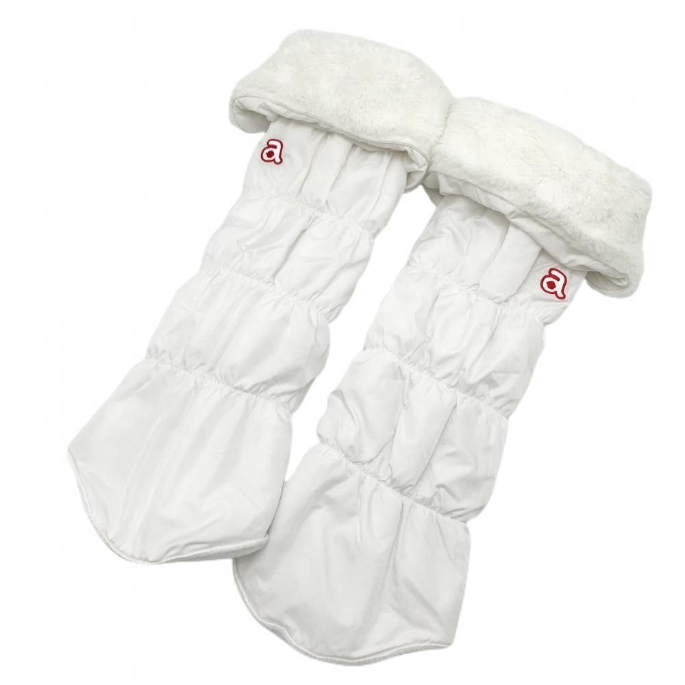 アルチビオ レッグウォーマー 白 ファー 裏起毛 フルジップ レディース ゴルフウェア archivio