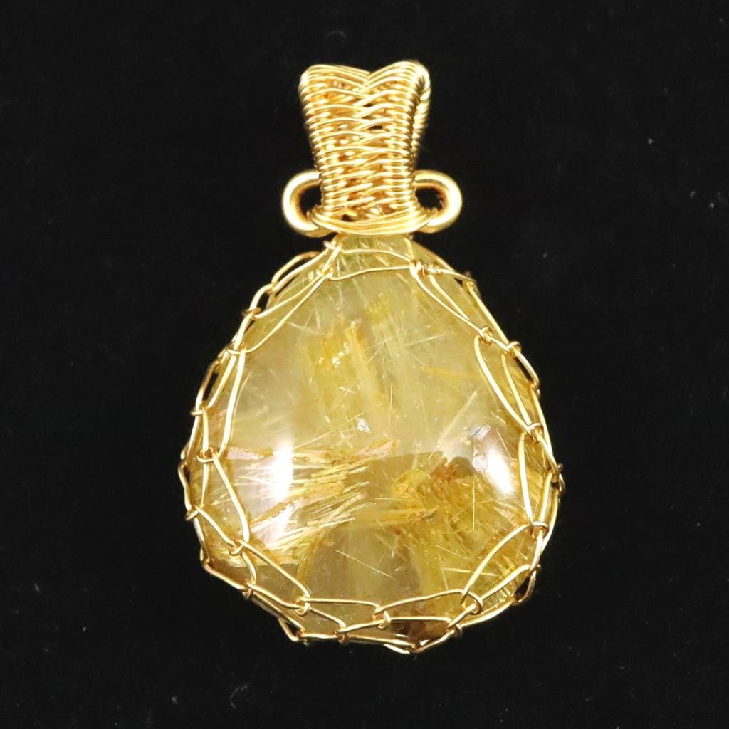 ゴールドルチルクォーツ ワイヤー ペンダントトップ 5.6g 【榎本通商