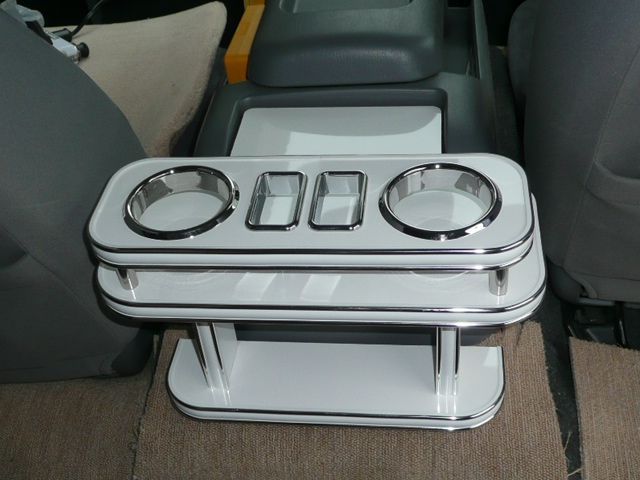 200系ハイエース リアテーブル ホワイト WHxシルバー