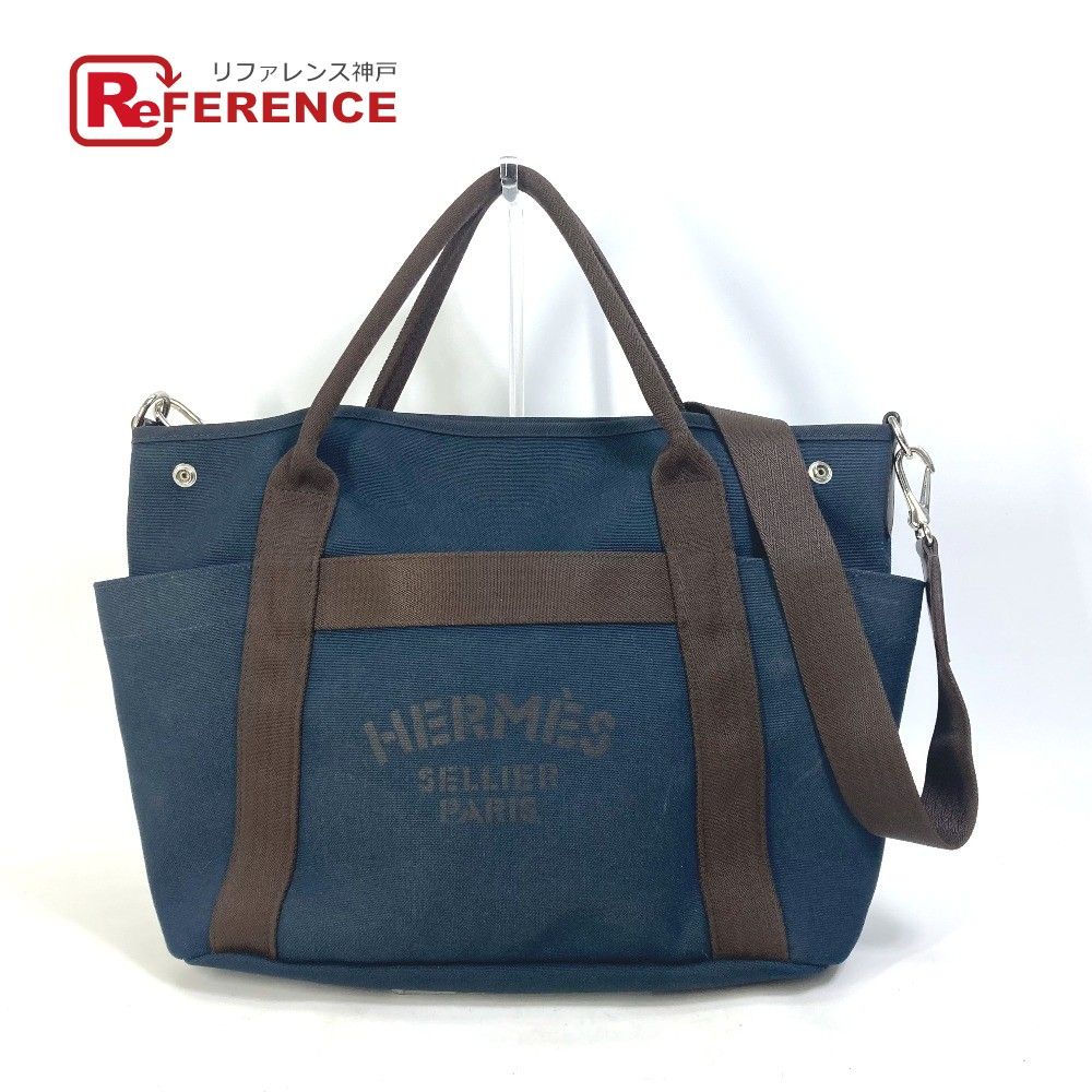 HERMES エルメス トートバッグ サックドパンサージュ ネイビー系 