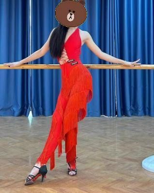 レオダートトップス＋フリンジパンツ 上下セット ラテンドレス オーダーメイド レオダートトップス＋フリンジパンツ 上下セット ラテンドレス