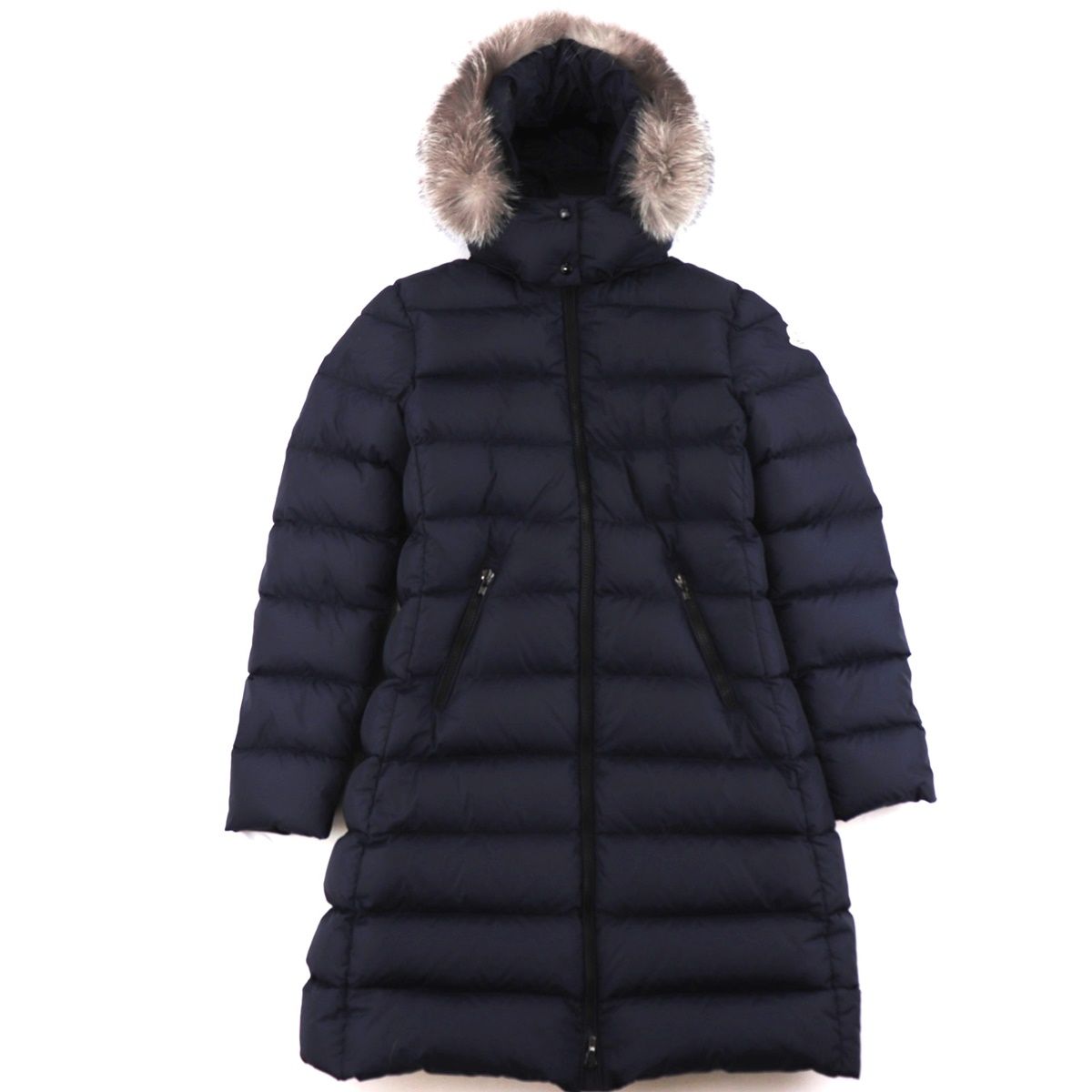 美品 モンクレール ABELLE ファー付きダウンコート キッズ ネイビー 14A/164cm レディース可 ダウンジャケット MONCLER -  メルカリ