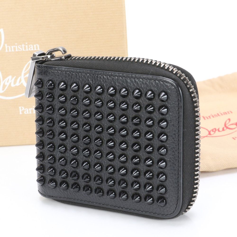 クリスチャンルブタン パネトーネ 折り財布 レザー スパイクスタッズ