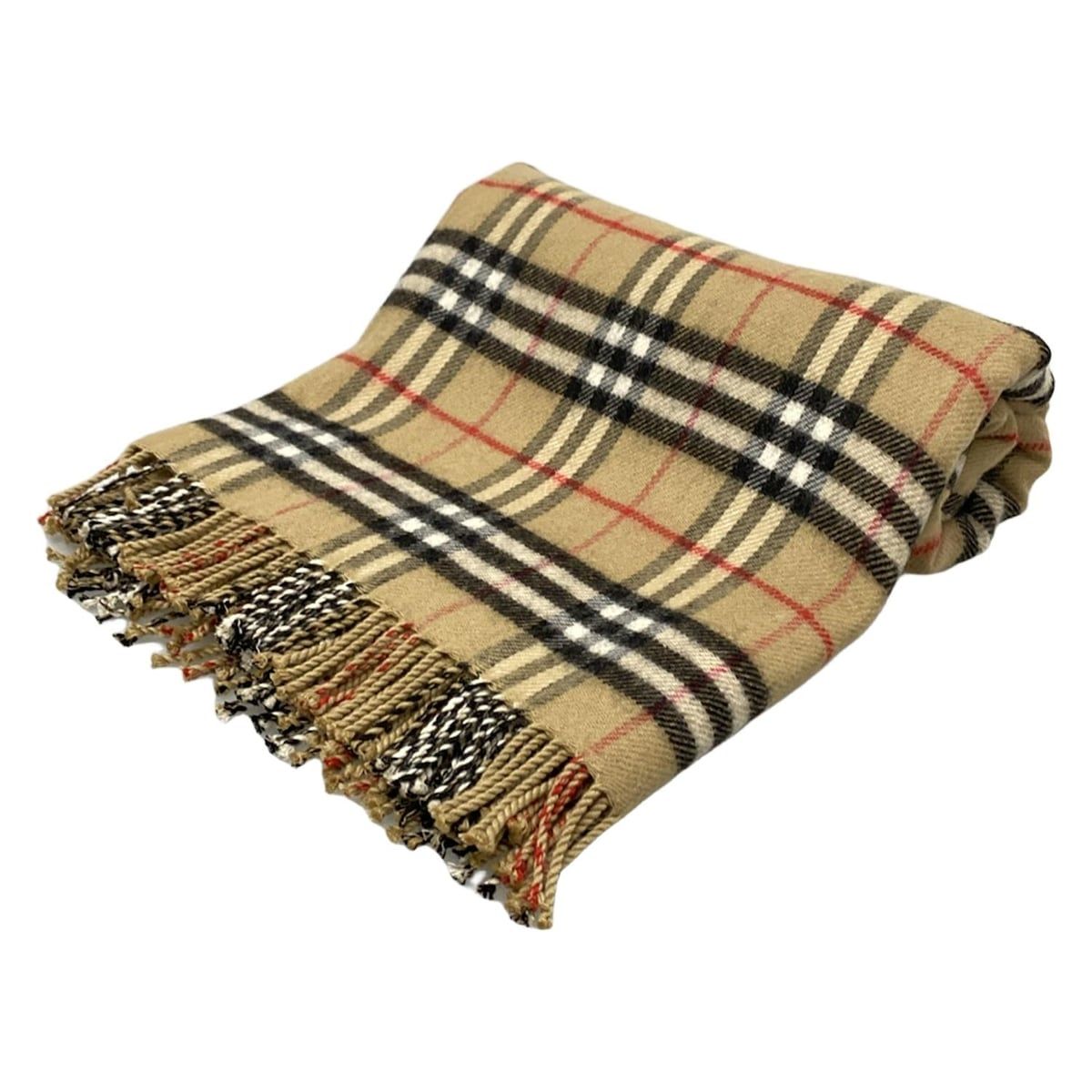 BURBERRY LONDON ENGLAND バーバリーロンドンイングランド マフラー - ベージュ×黒×マルチ チェック柄 ウール