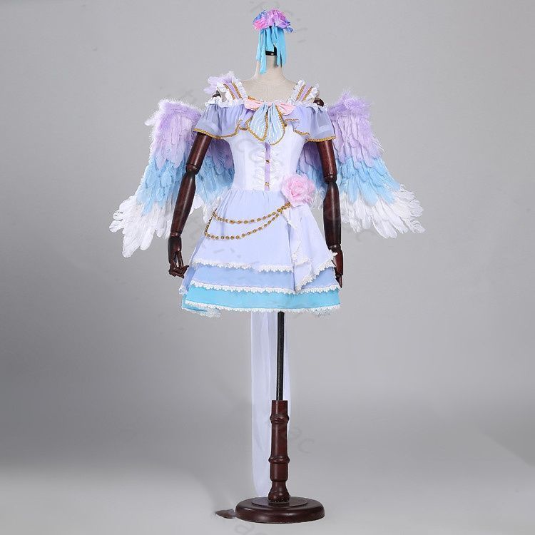新品 ラブライブ！小泉 花陽 ホワイトデー編 覚醒後 コスプレ 衣装本体+羽