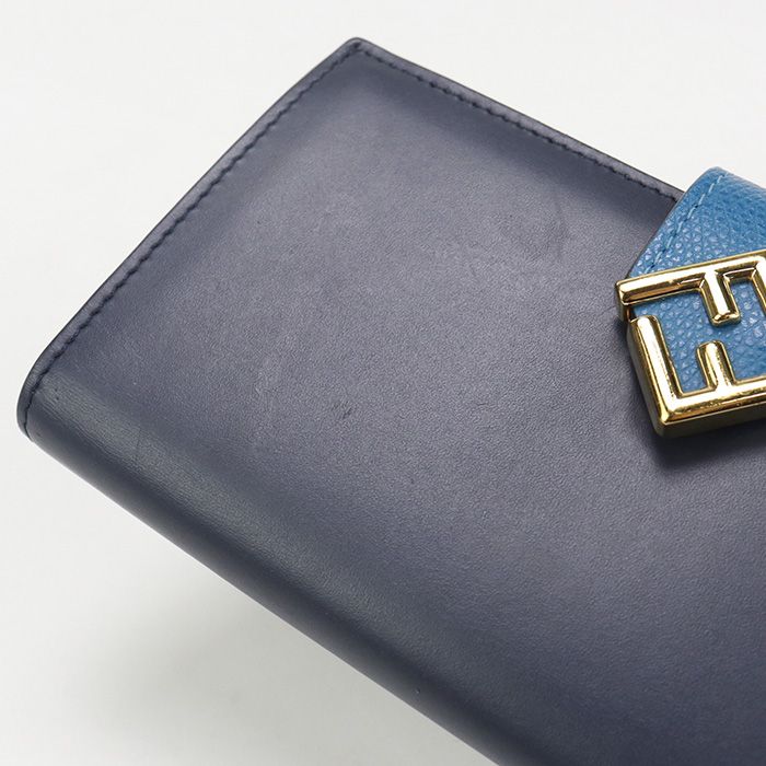 【美品】フェンディ 長財布 ダイアモンド コンチネンタル FFディテール FENDI フェンディ コンチネンタルウォレット FFダイヤモンド