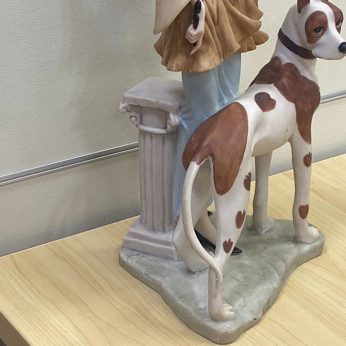 リヤドロ　女性と犬の陶器フィギュア リヤドロ 女性と犬の陶器フィギュア （リヤドロ 待ってたよ