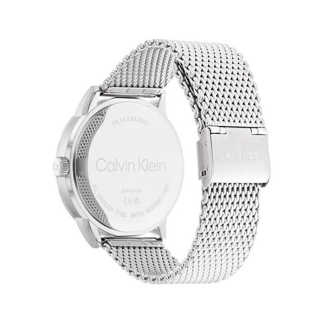 c Calvin Klein マーキー - MF SS 43MM ブラック ダイヤル SS メッシュ