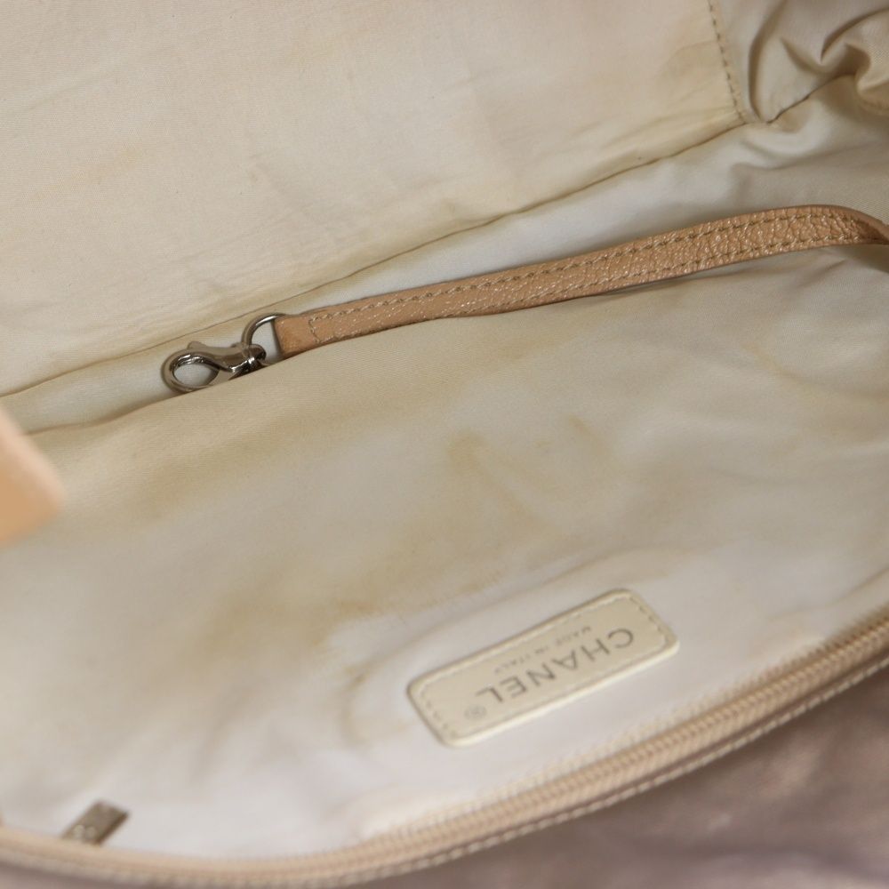 CHANEL シャネル パリビアリッツMM トートバック ハンドバッグ ベージュ シルバー金具 レザー DECORATOM_COM_BR