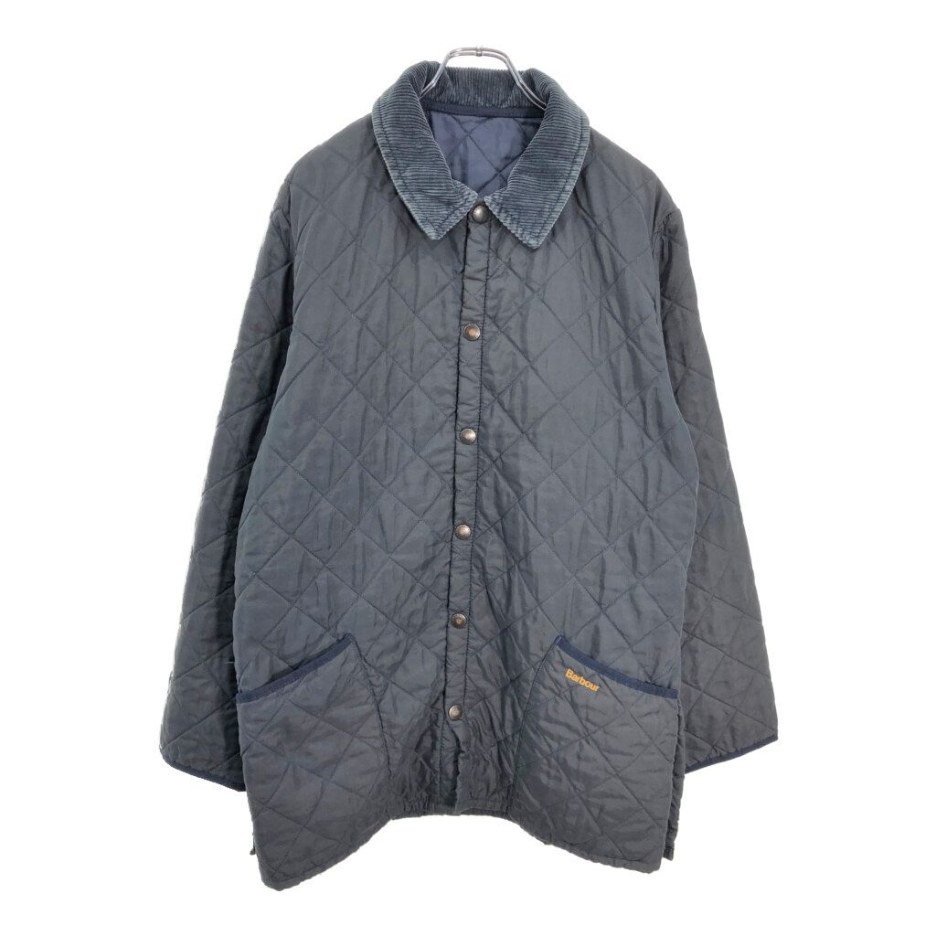 00年代 イングランド製 Barbour バブアー ESKDALE エスクデール キルティングジャケット ネイビー メンズ LARGE 古着 v4182