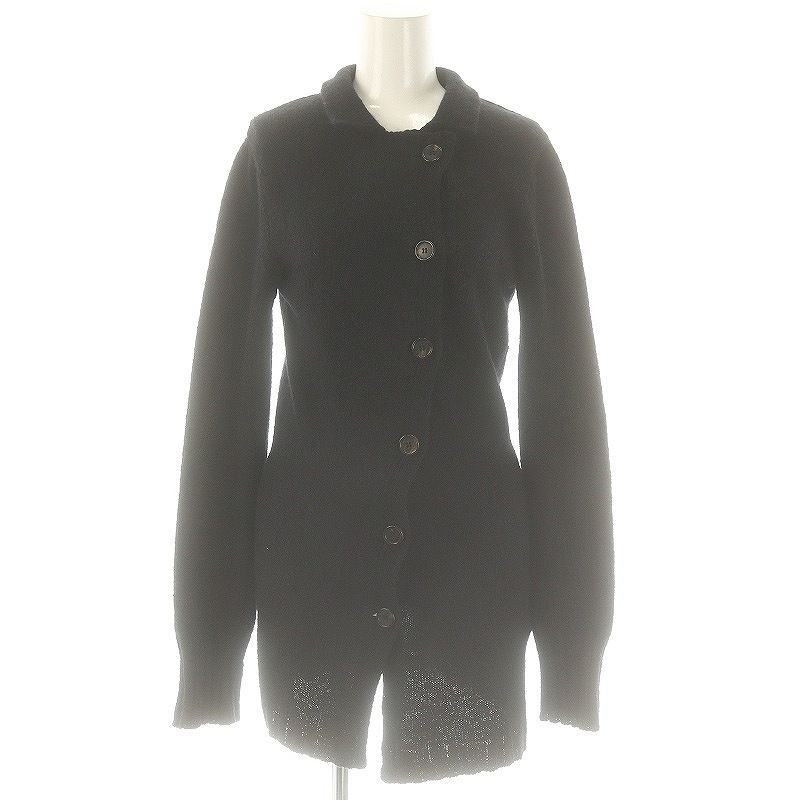 アンドゥムルメステール ANN DEMEULEMEESTER オリゾンティ期 ウールアンゴラ デザインカーディガン ニット 36 黒 |MI OS