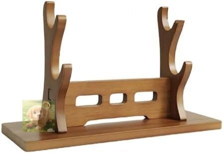 刀掛け 壁刀掛け 木製 日本刀 木刀 模造刀置き 組み立て簡単 台座付き