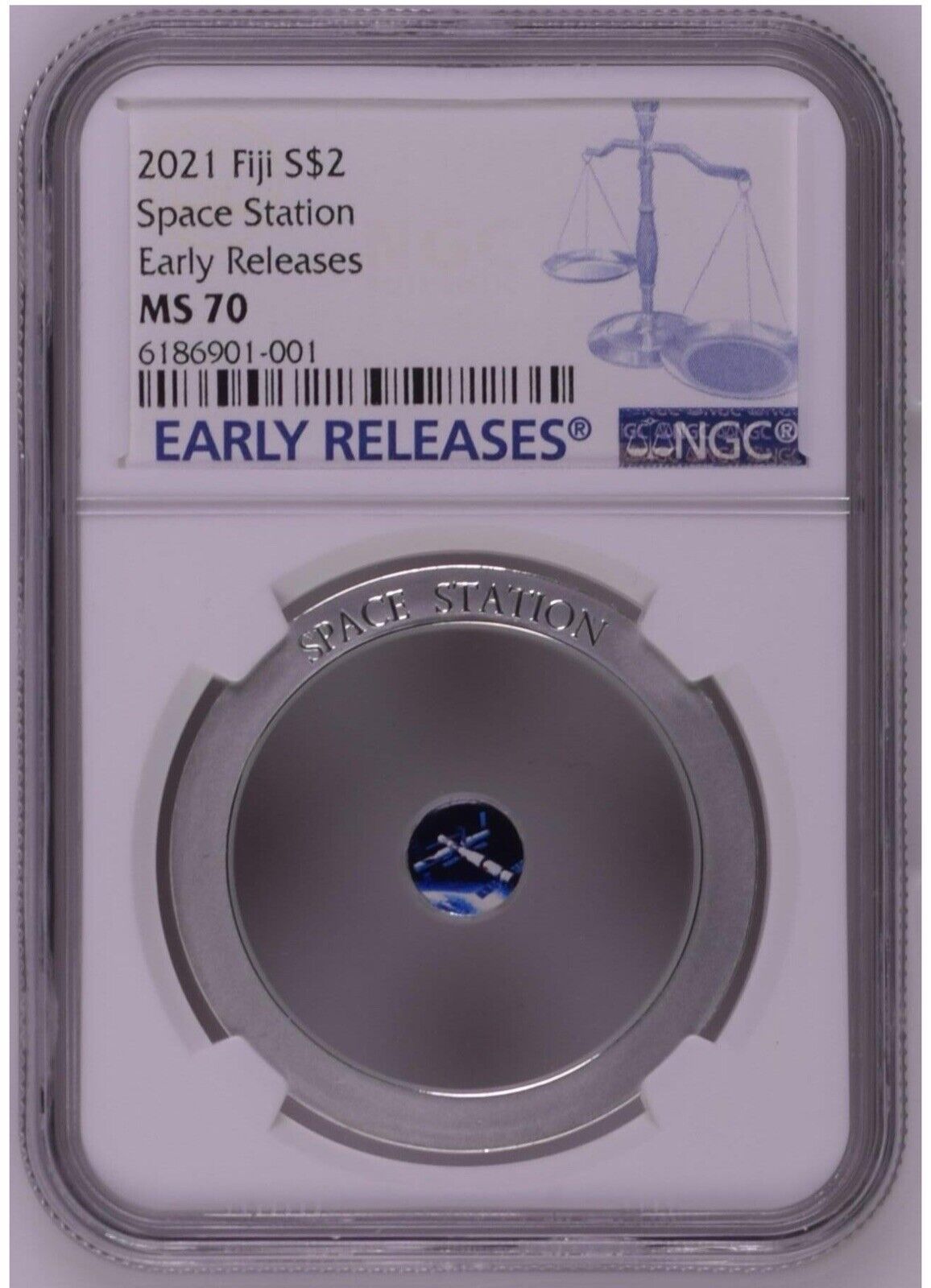 NGC MS70 Fiji 2021 Space Station Silver Coin 14g Early release COA