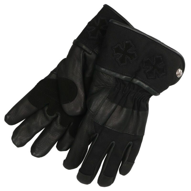 クロムハーツ プラスパッチ付きクロスボールレザーグローブ
