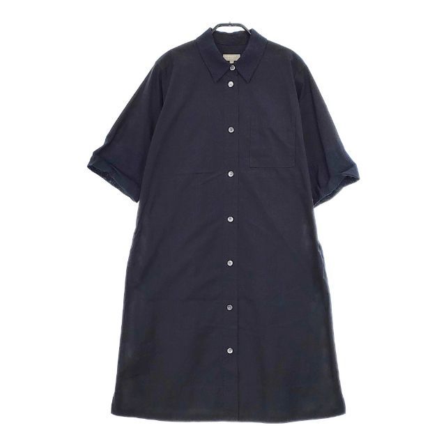 MARGARET HOWELL 578-0158606 COTTON POPLIN 七分袖 ワンピース ネイビー レディース マーガレットハウエル 5-0503M∞