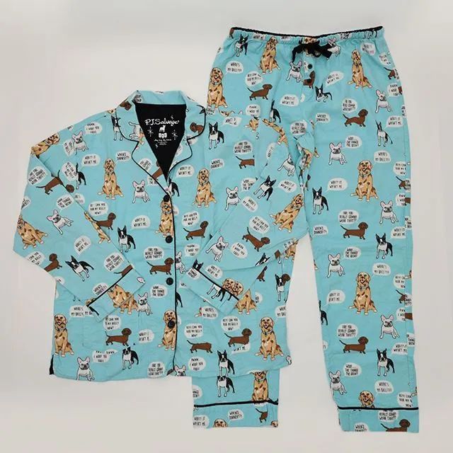 あのちゃん 着用 ドッグ柄 パジャマ セットアップ pj salvage 水色