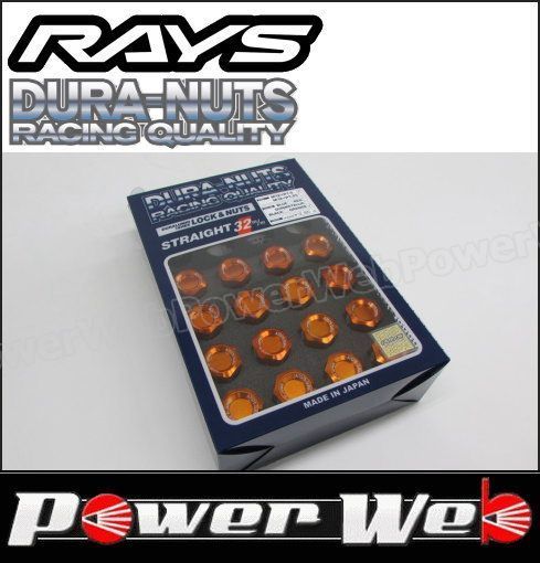 RAYS ジュラルミンロックu0026ナットセット L32 4H用 ストレートタイプ M12×1.25 オレンジアルマイト 74020001120OR