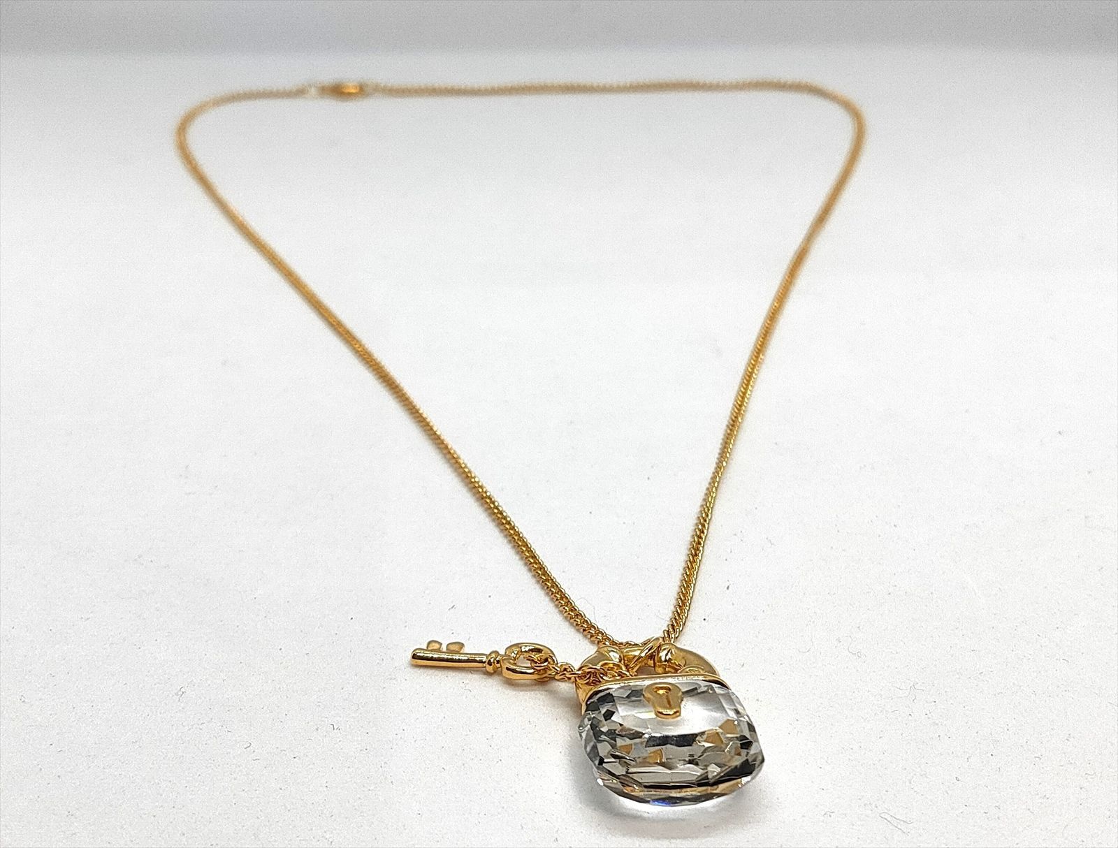 Swarovski スワロフスキー クリスタル&ゴールデンカラー 南京錠&鍵 