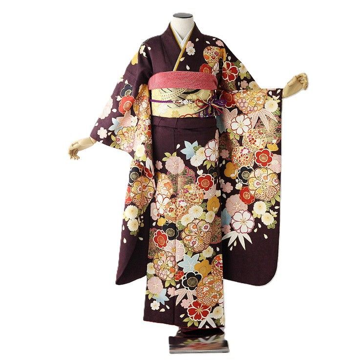 振袖 身長148-163cm 紫 pu-025