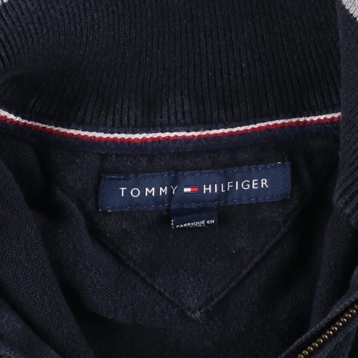 古着 トミーヒルフィガー TOMMY HILFIGER コットンニットハーフジップ