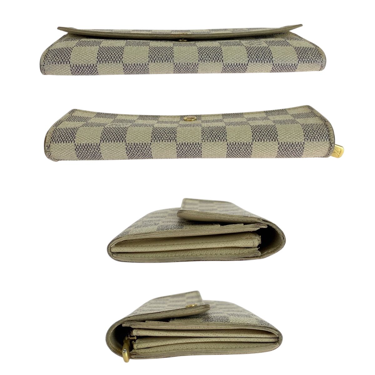 【美品】ルイヴィトン　アズール　ポルトフォイユ　ジョイ　ダミエ　ゴールド金具 LOUIS VUITTON ルイヴィトン ダミエ アズール ポルトフォイユ