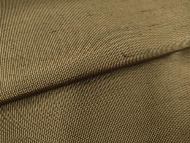 平和屋着物▽男性 紬 単衣 海松茶色 正絹 逸品 DAAS0545az