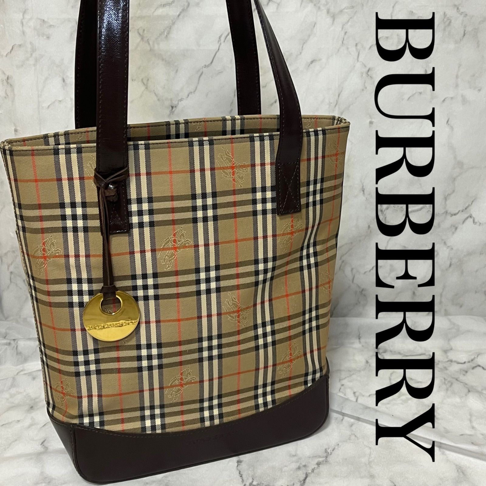 Burberry トート ハンド シャドーホース バケツ型ノバチェック