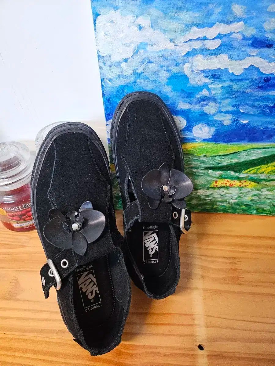 VANS バンズ いい戦いだ 黒 フラワー 245 ♥