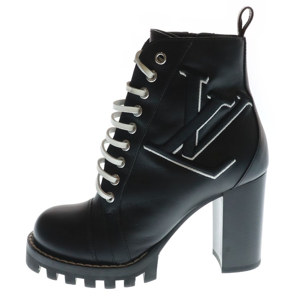 LOUIS VUITTON ブラックブーツ LOUIS VUITTON (ルイヴィトン) スタートレイルライン レース