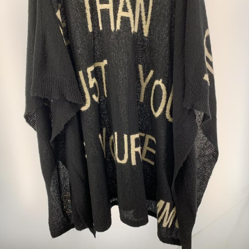 Maison Martin Margiela◆ニットポンチョ/アクリル/BLK/総柄/S52TH0001 中古】MM6 MAISON MARGIELA ニットポンチョ ワンサイズ