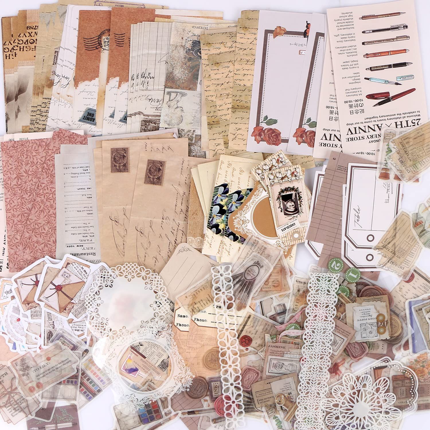 ヴィンテージ風和紙ステッカー