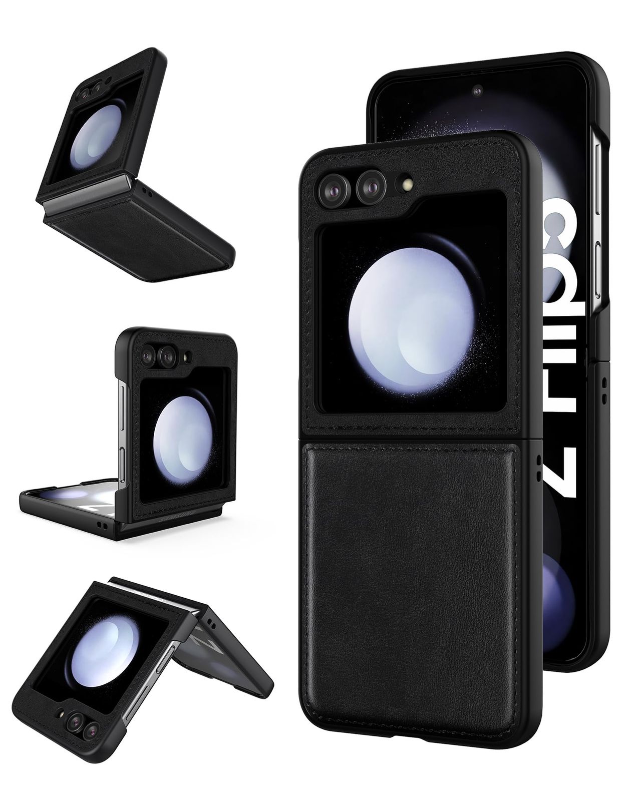 Foluu Samsung Galaxy Z Flip 5 5G ケース、レザーケース、PU レザー + 