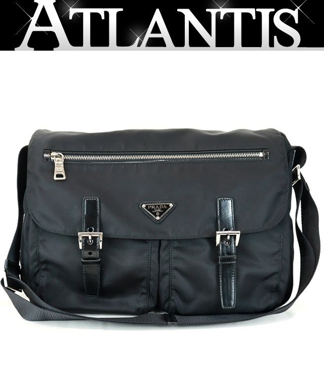 【正規品】PRADA ナイロンメッセンジャーショルダーバッグ　ユニセックス PRADA（プラダ） 超美品 ナイロン ショルダーバッグ メッセンジャー