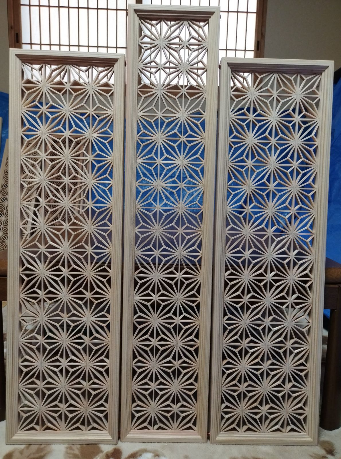 麻の葉組子 吹き抜け 2枚一組 87 ❣️特価❣️麻の葉組子 吹き抜け