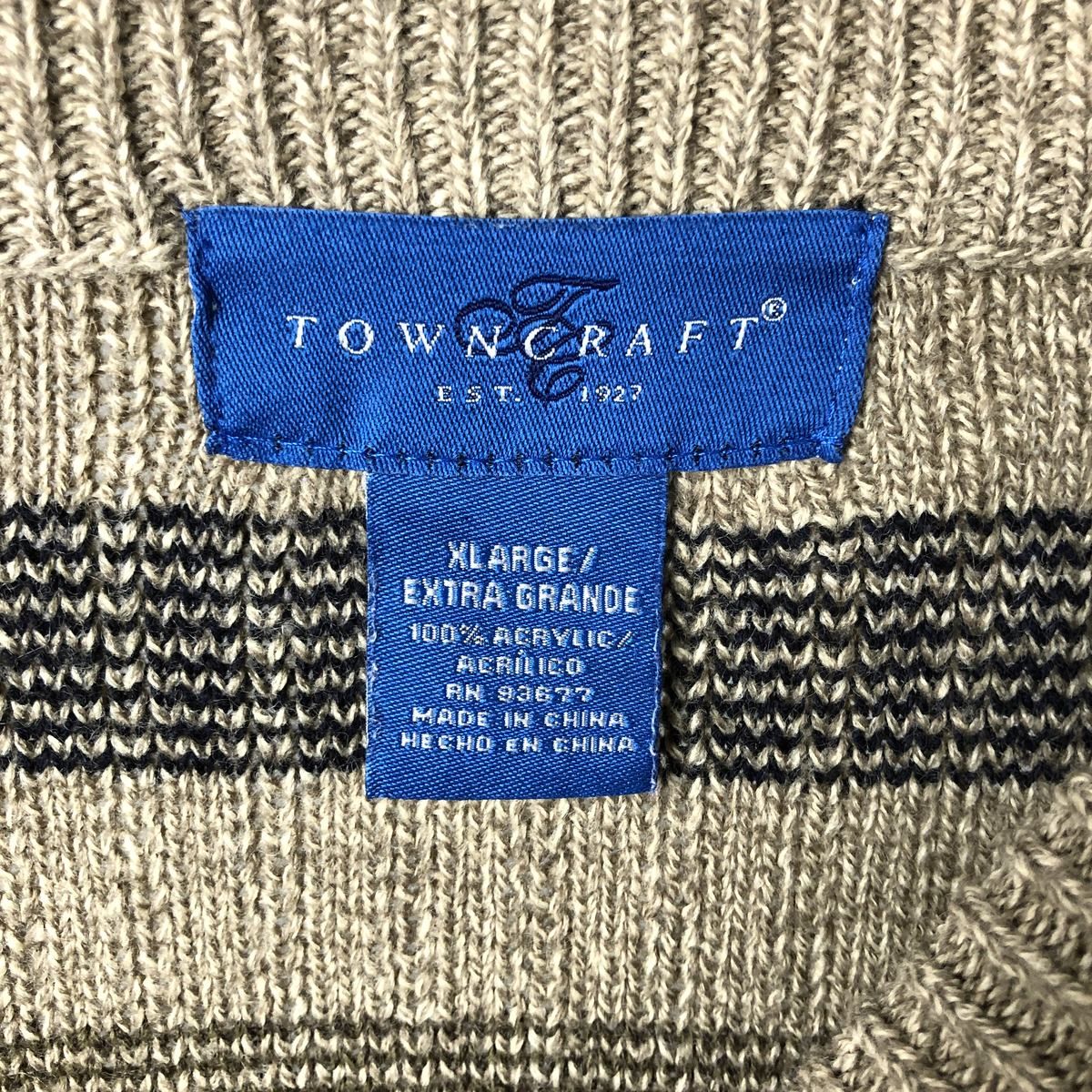 古着 80~90年代 タウンクラフト TOWN CRAFT 総柄 アクリルニット 