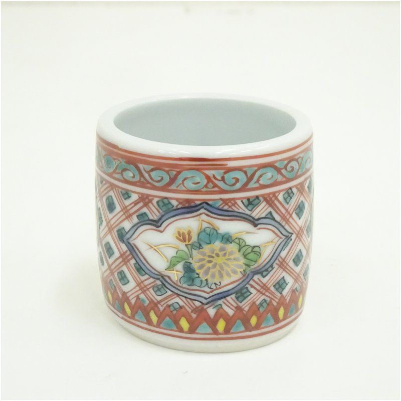 五世 幹山伝七造 赤絵蓋置 共箱 蓋置き 茶道 道具 茶道具 おしゃれ ふたおき 茶器 抹茶 骨董 お茶 台 茶会 茶席 茶事 茶の湯