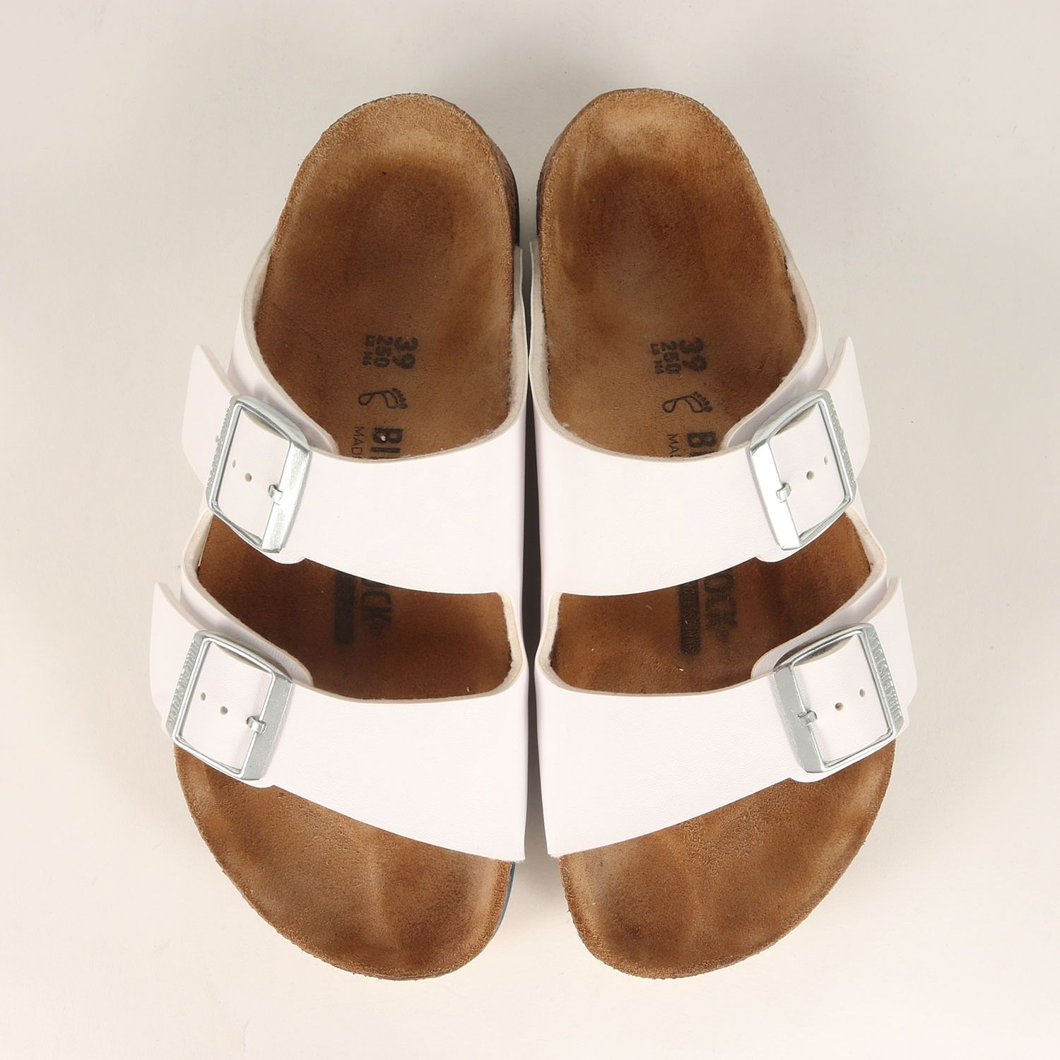 進捗 BIRKENSTOCK ビルケンシュトック ホワイト 白 サイズ 39 25.0cm ダブルストラップ サンダル Arizona PROF 1025180 REGULAR FIT ブランド シューズ 靴 メンズ