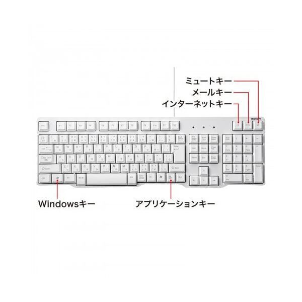 サンワサプライUSBキーボード ホワイト