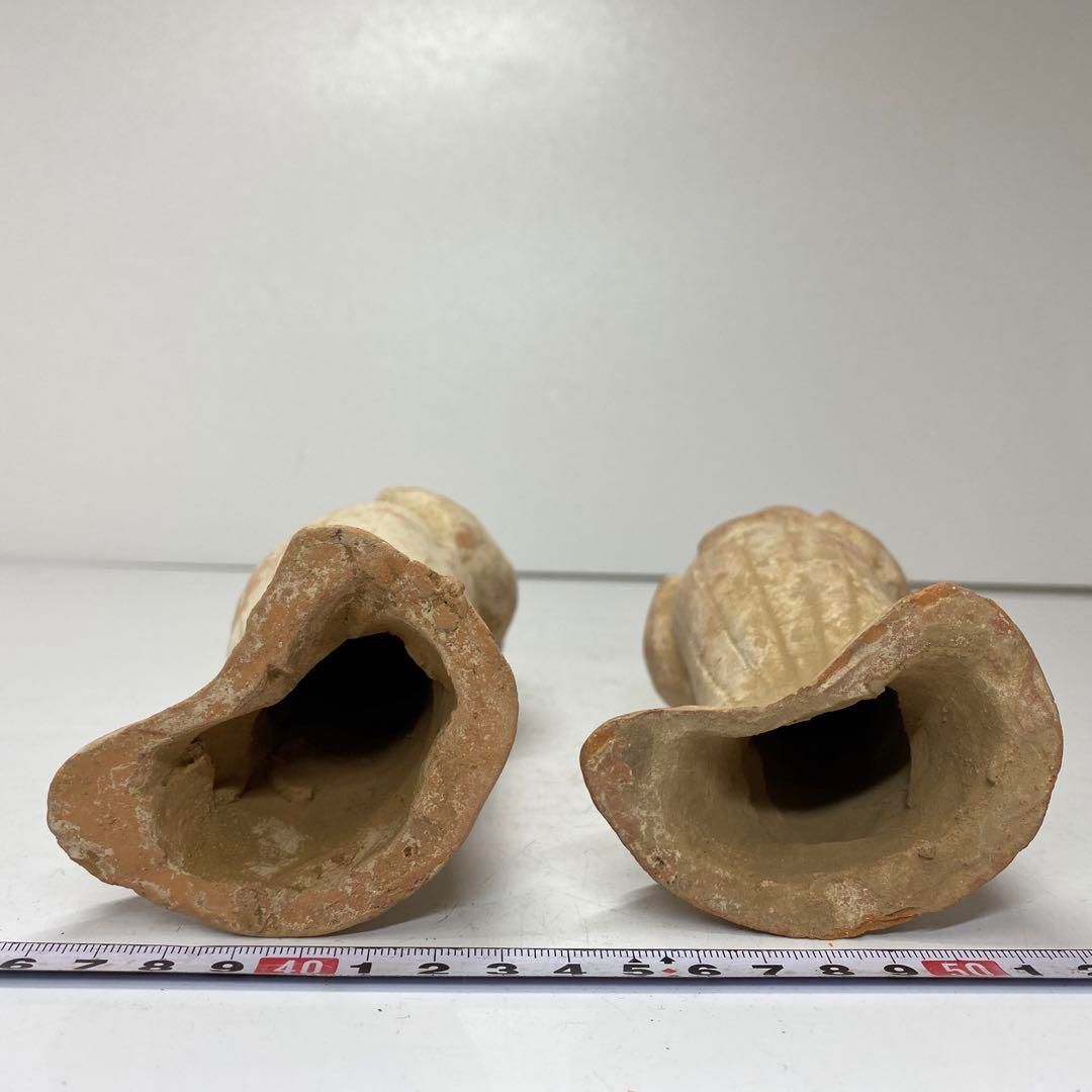 古代中国 加彩婦人桶 一対 箱付 高さ23cm 東H5-0422②タサニ